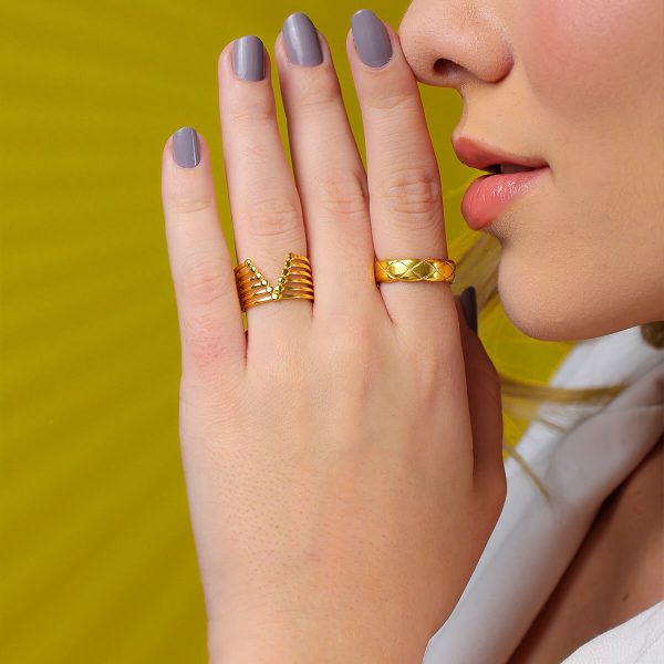Anel Rochas Folheado Ouro 18K
